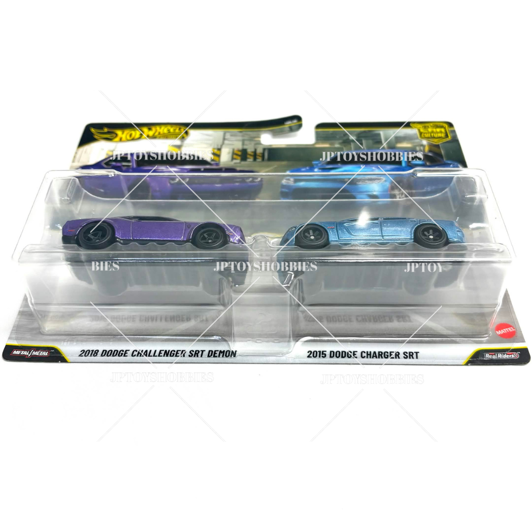 Hot Wheels 2 Pack 18 Dodge Challenger SRT Demon 15 Dodge Charger SRT【H2P032】