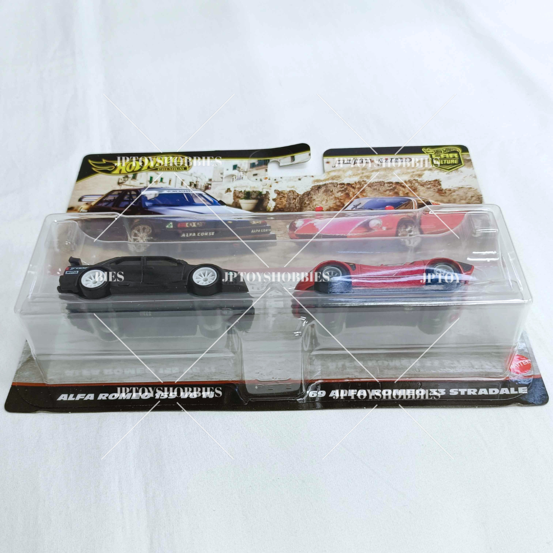 Hot Wheels Premium Car Culture 2 Pack Alfa Romeo 155 V6 TI / '69 Alfa Romeo 33 Stradale【H2P029】