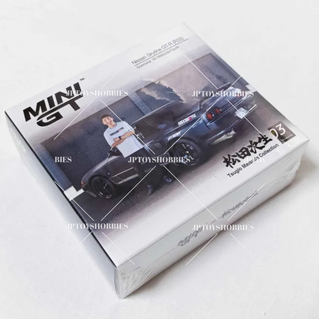 MINI GT Nissan Skyline GT-R R32 Gunmetal with Matsuda Figure【MGL005】