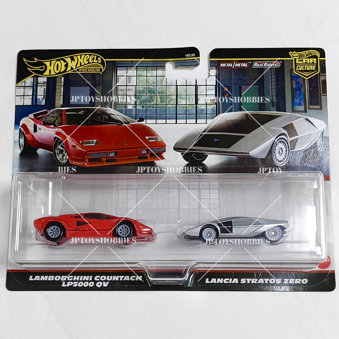 Hot Wheels Premium Car Culture 2 Pack Lamborghini Countach LP5000 QV/Lancia Stratos Zero【H2P024】