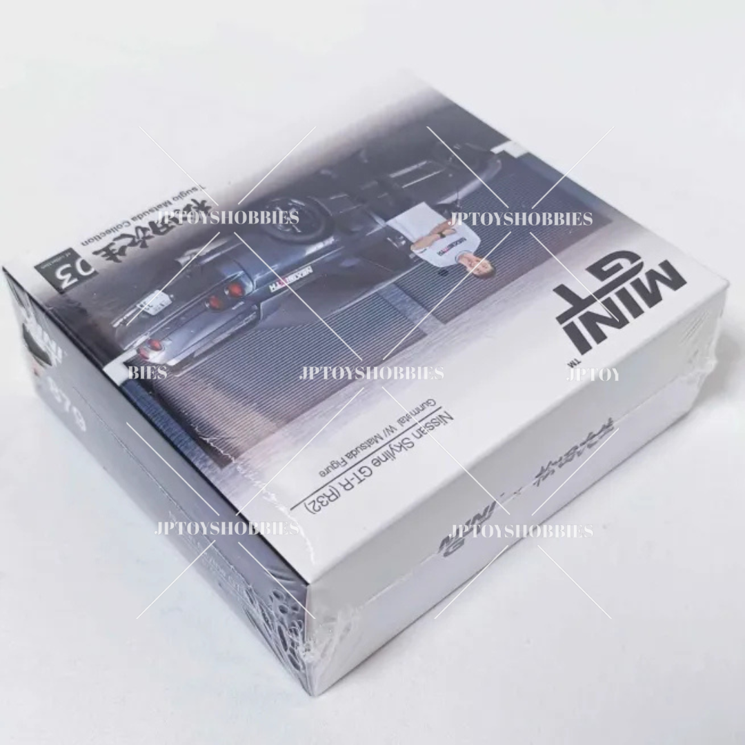 MINI GT Nissan Skyline GT-R R32 Gunmetal with Matsuda Figure【MGL005】
