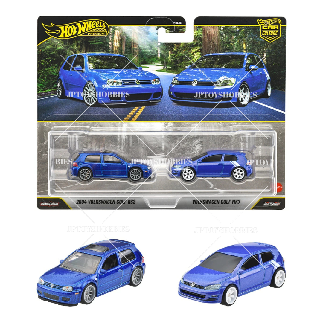 PRE-ORDER Hot Wheels Premium 2 Pack 2004 Volkswagen Golf R32 / Volkswagen Golf MK7【H2P034】