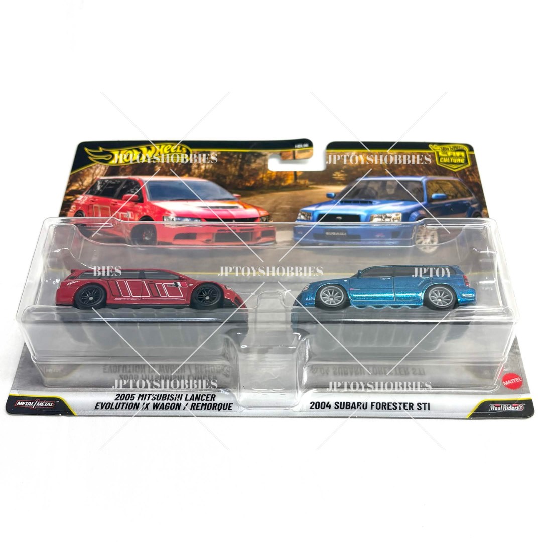 Hot Wheels Twin 2 Pack Lancer Evolution IX Wagon 04 Subaru Forester STI【H2P031】