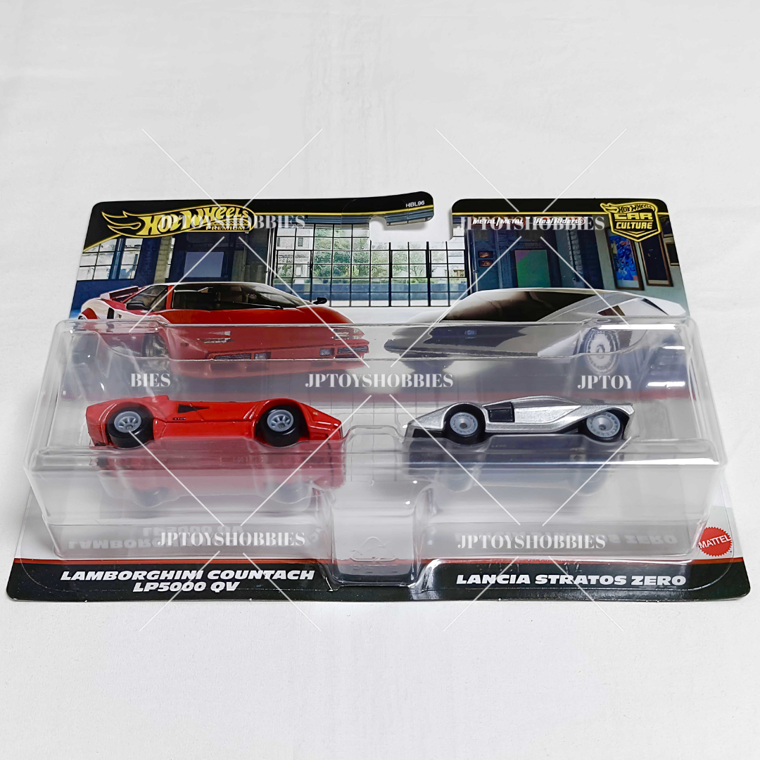 Hot Wheels Premium Car Culture 2 Pack Lamborghini Countach LP5000 QV/Lancia Stratos Zero【H2P024】