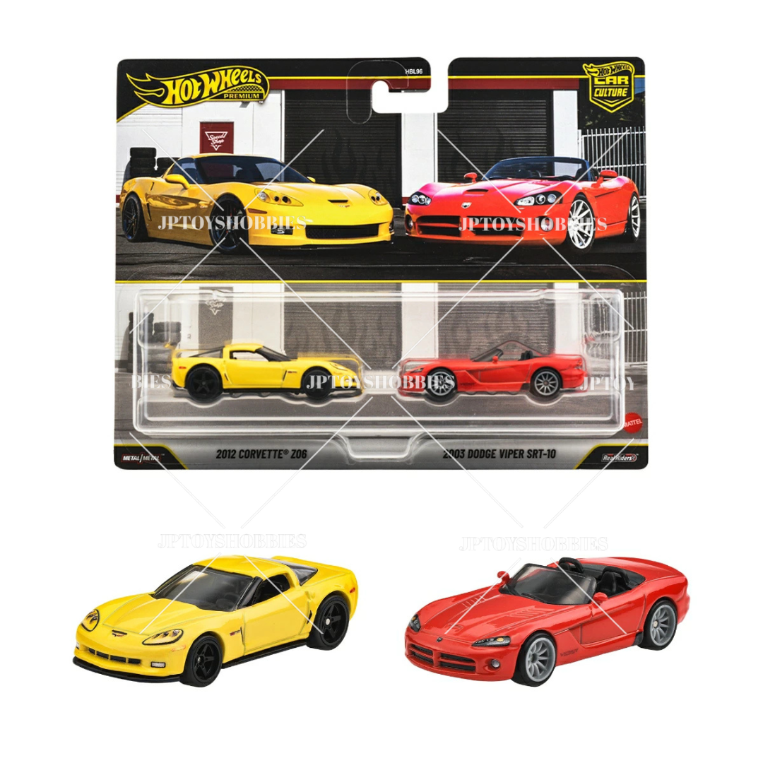 PRE-ORDER Hot Wheels Premium 2 Pack 2012 Corvette Z06 / 2003 Dodge Viper SRT-10【H2P038】