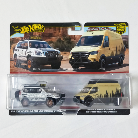 Hot Wheels Premium 2 Pack Mercedes-Benz Sprinter Tourer / '05 Toyota Land Cruiser Prado