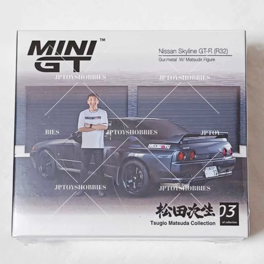 MINI GT Nissan Skyline GT-R R32 Gunmetal with Matsuda Figure【MGL005】
