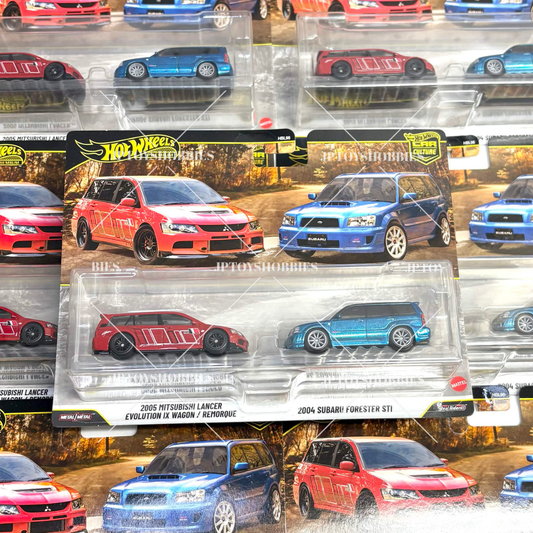 Hot Wheels Twin 2 Pack Lancer Evolution IX Wagon 04 Subaru Forester STI【H2P031】