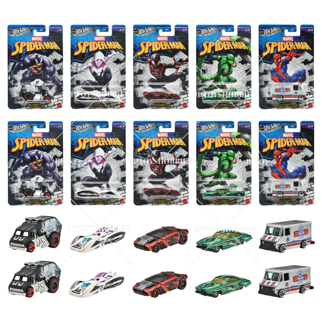 Hot Wheels Silver Entertainment Theme Assortment Spider Man Mix Set of 10【HWZ060】