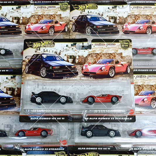 Hot Wheels Premium Car Culture 2 Pack Alfa Romeo 155 V6 TI / '69 Alfa Romeo 33 Stradale【H2P029】