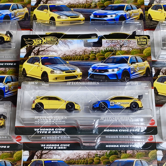 Hot Wheels Premium Car Culture 2 Pack '99 Honda Civic Type R (EK9) / Honda Civic Type R【H2P023】