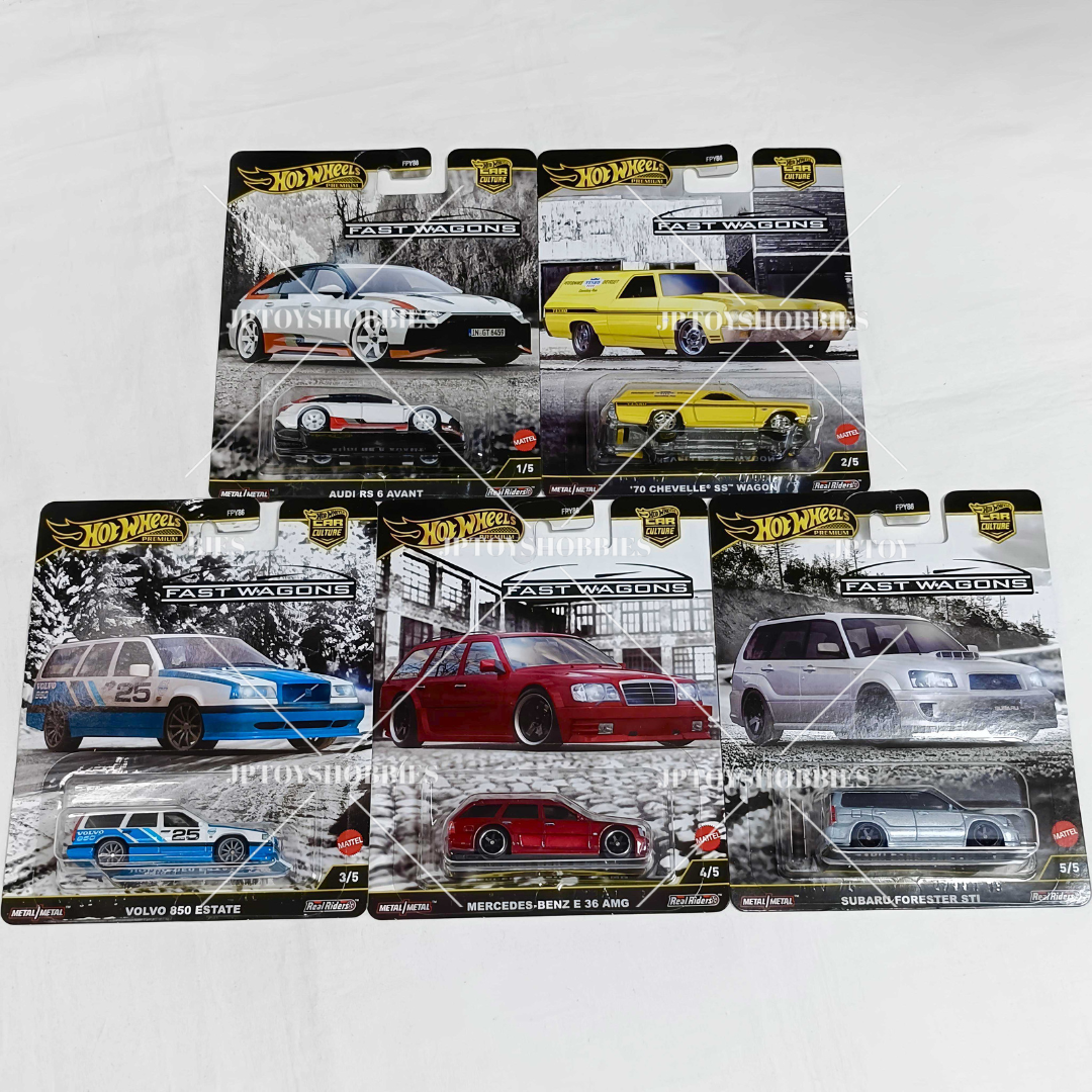 Hot Wheels Premium Car Culture Fast Wagons Mix - Complete Set of 5