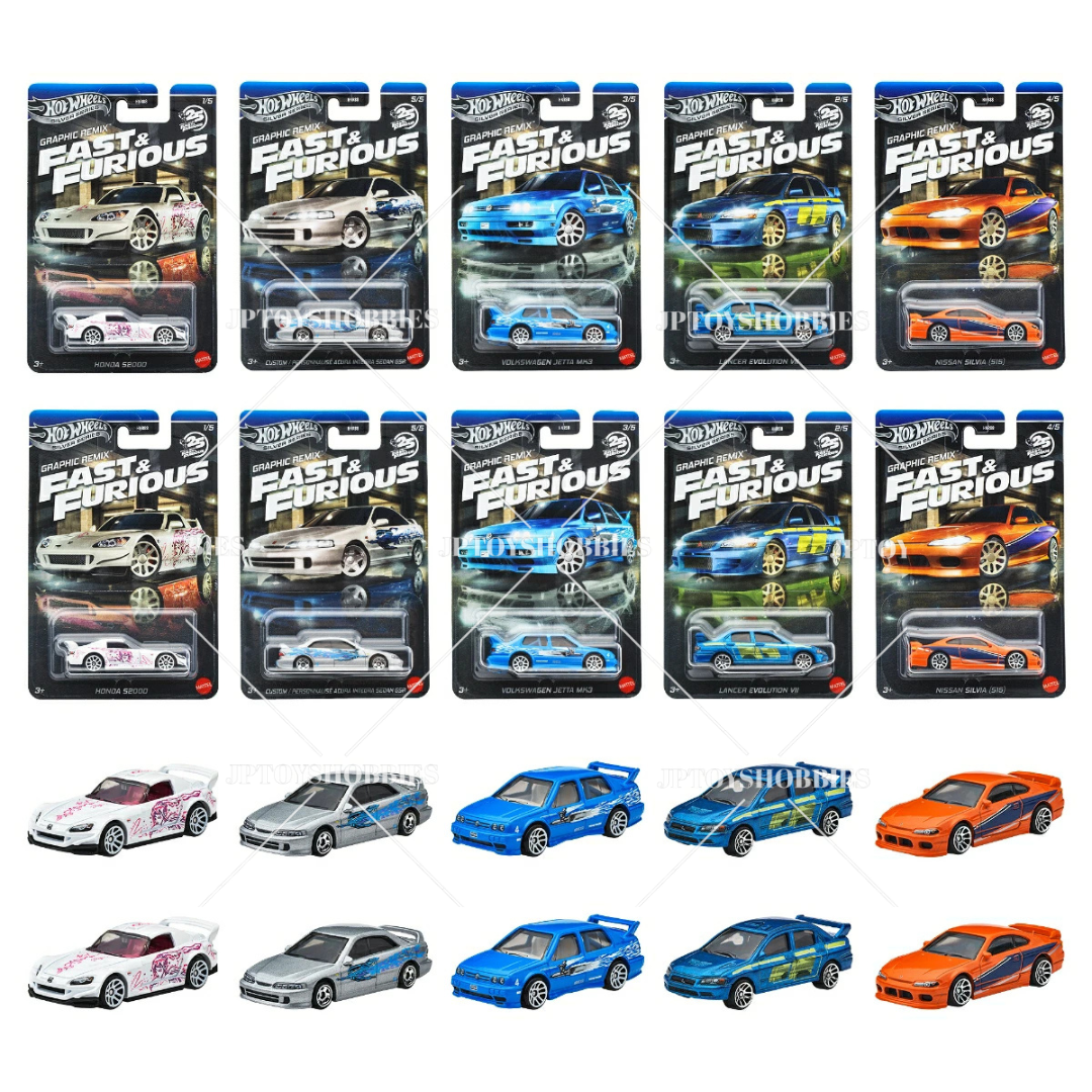 PSL 2025 Hot Wheels Fast & Furious Theme Assorted Graphic Remix Mix Set of 10【HWZ044】