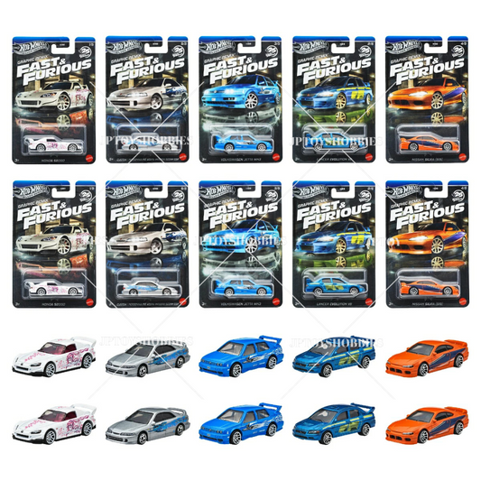 PSL 2025 Hot Wheels Fast & Furious Theme Assorted Graphic Remix Mix Set of 10【HWZ044】
