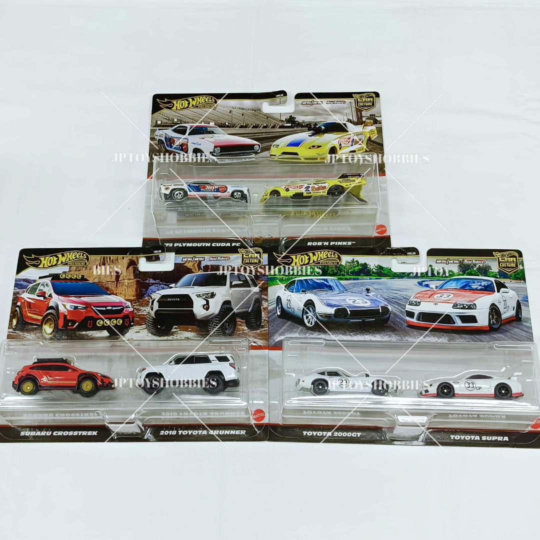 Hot Wheels Premium Twin 2 Pack Mix - Complete Set of 3