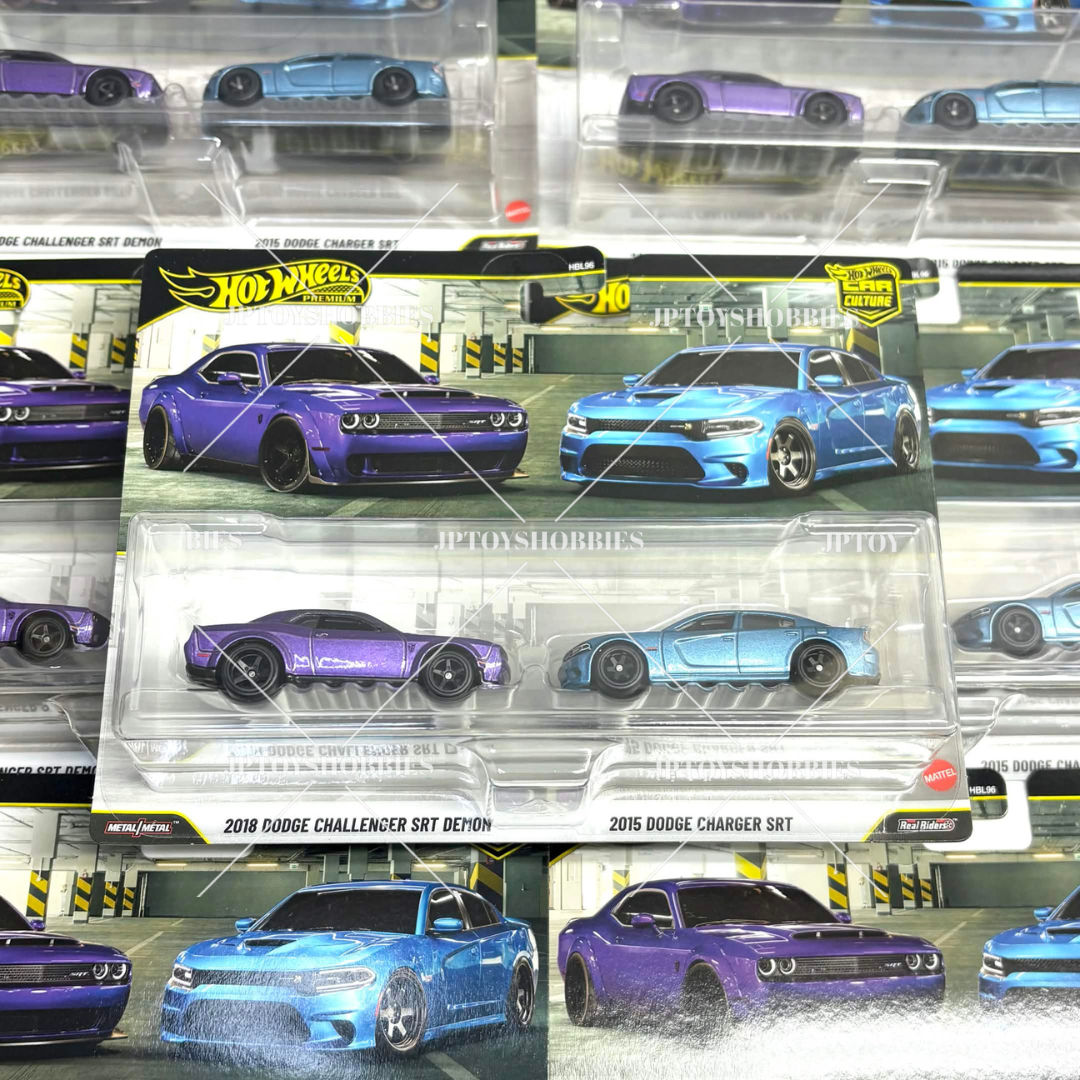 Hot Wheels 2 Pack 18 Dodge Challenger SRT Demon 15 Dodge Charger SRT【H2P032】