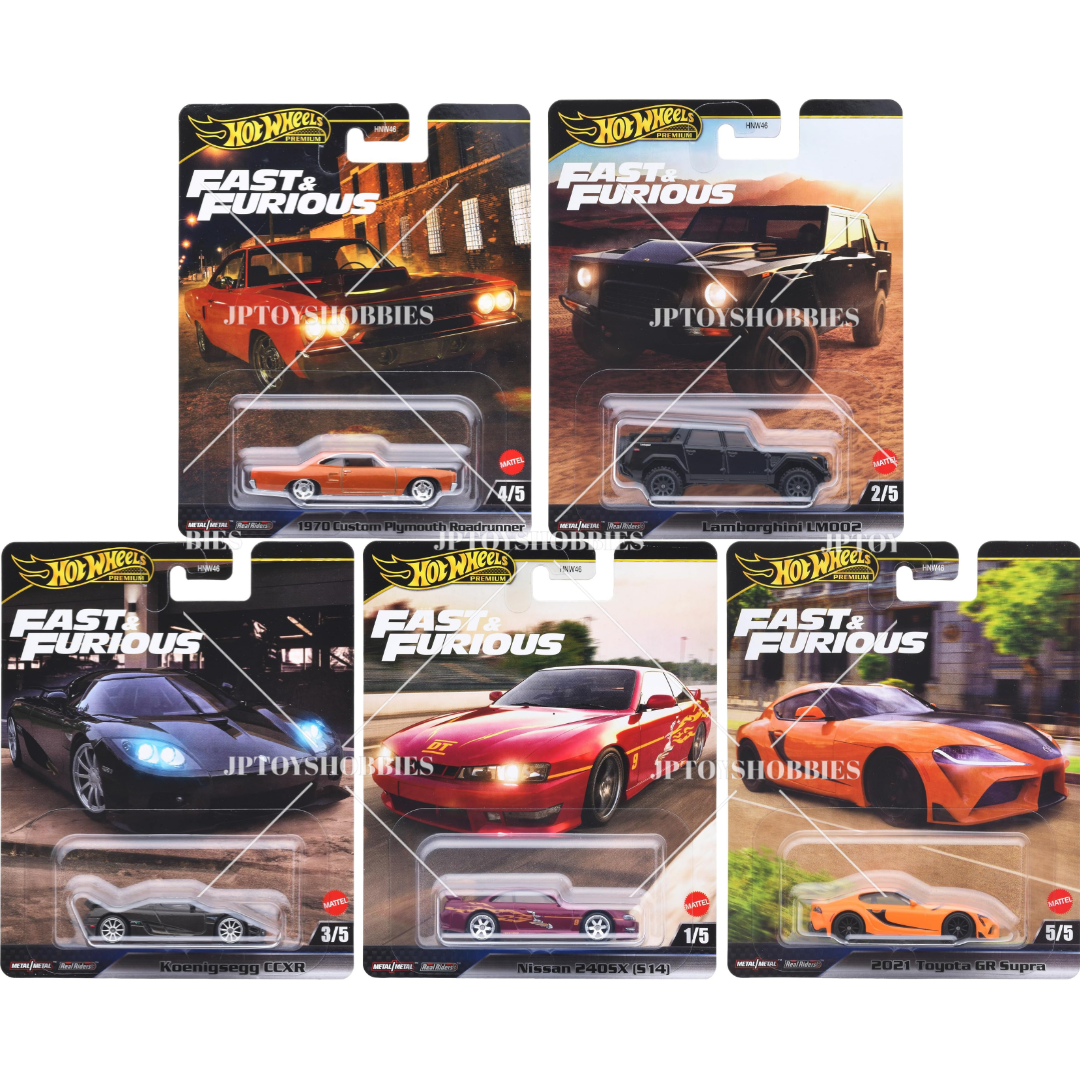 Hot Wheels Premium Fast & Furious Mix - Complete Set of 5