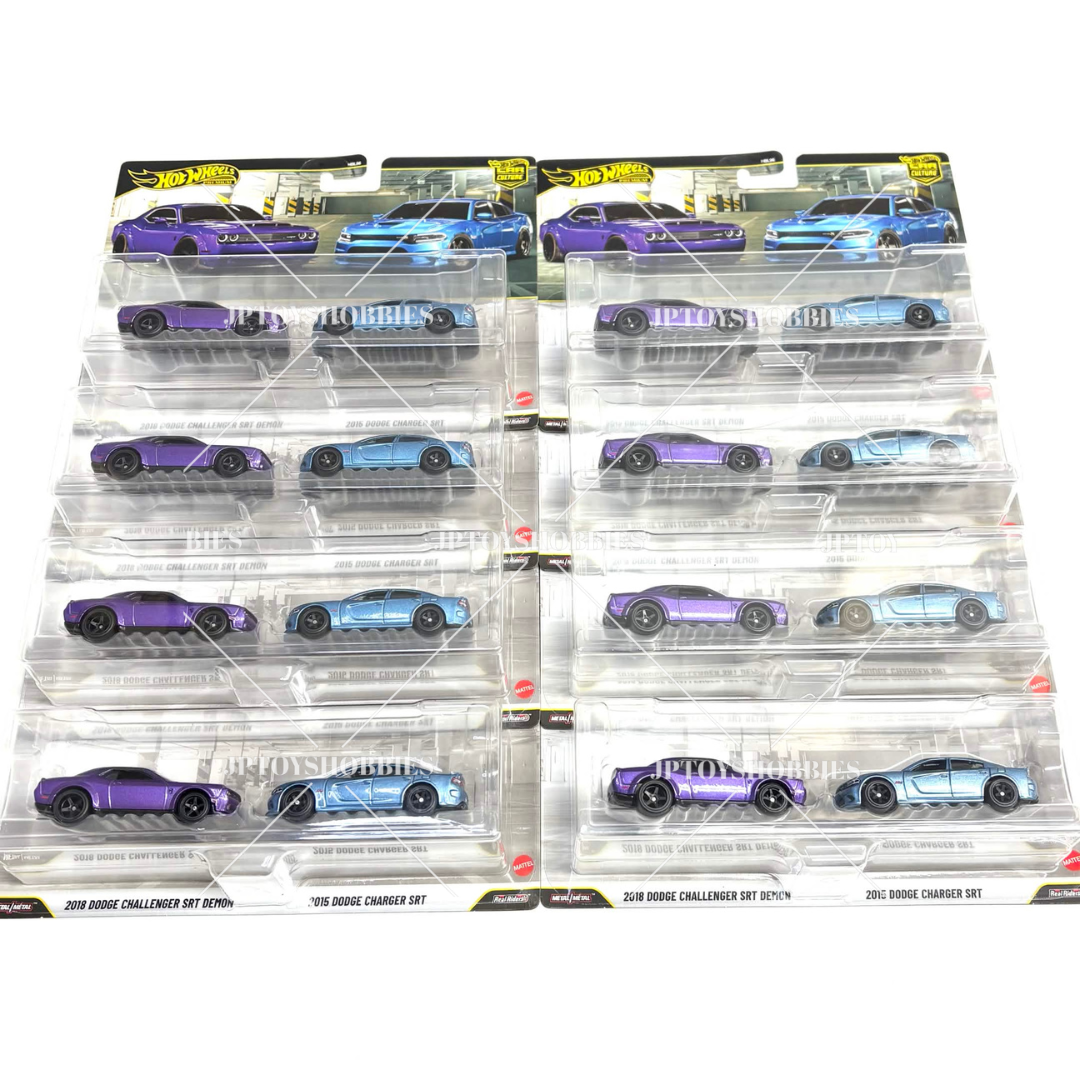 Hot Wheels 2 Pack 18 Dodge Challenger SRT Demon 15 Dodge Charger SRT【H2P032】
