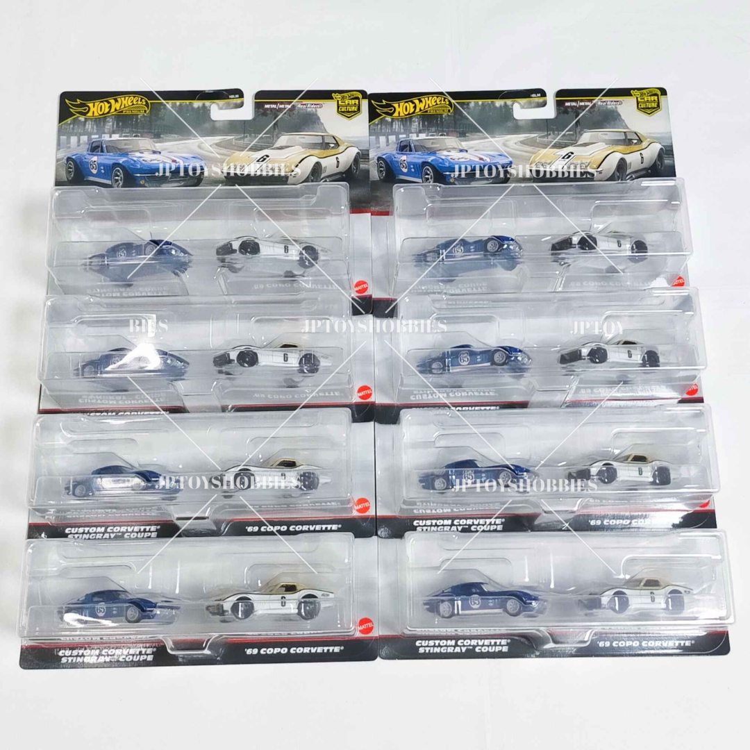 Hot Wheels Premium 2 Pack Custom Corvette Stingray Coupe 69 Copo Corvette【H2P015】