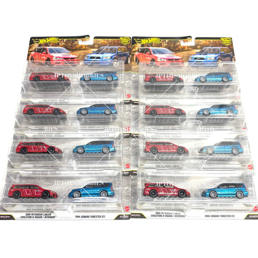 Hot Wheels Twin 2 Pack Lancer Evolution IX Wagon 04 Subaru Forester STI【H2P031】
