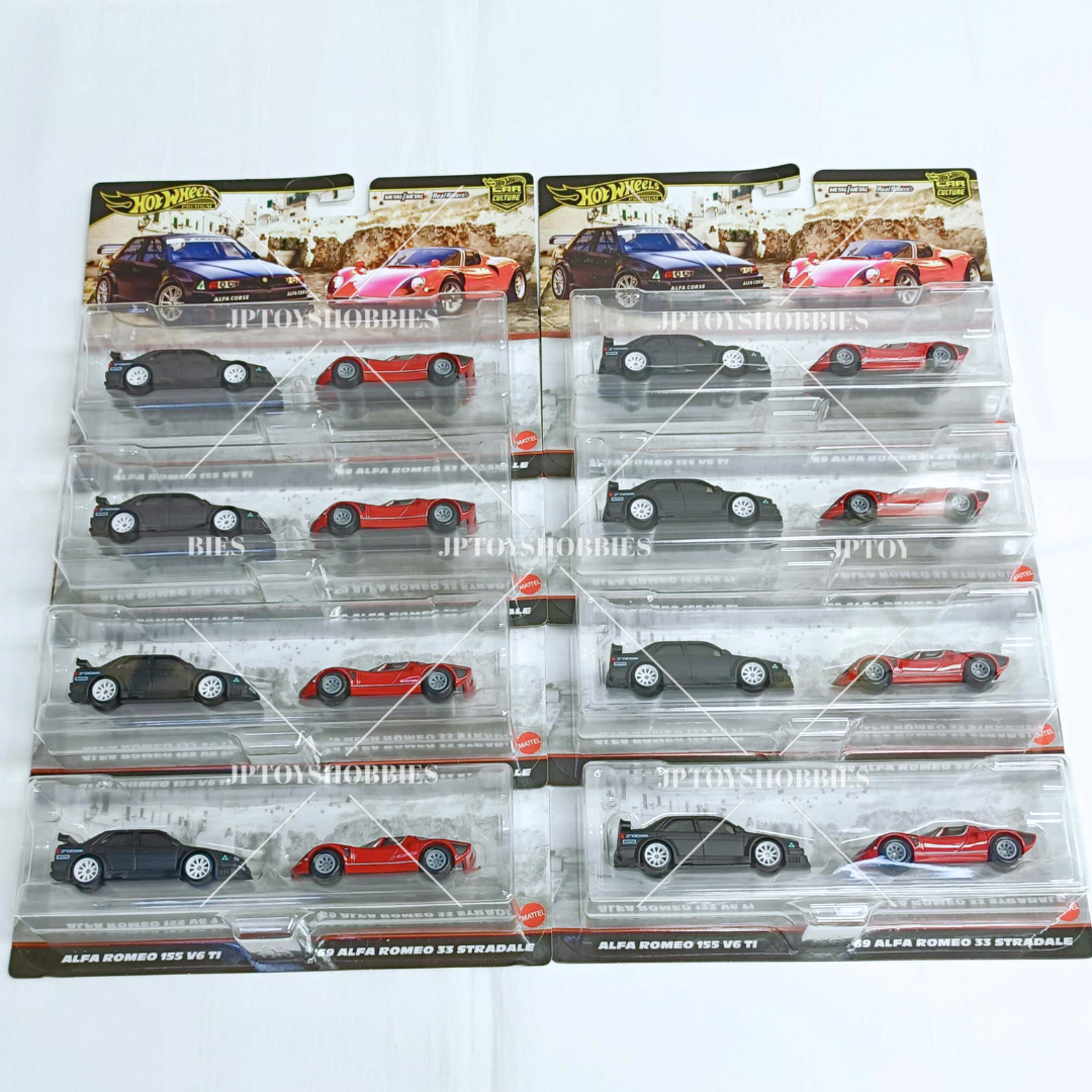 Hot Wheels Premium Car Culture 2 Pack Alfa Romeo 155 V6 TI / '69 Alfa Romeo 33 Stradale【H2P029】