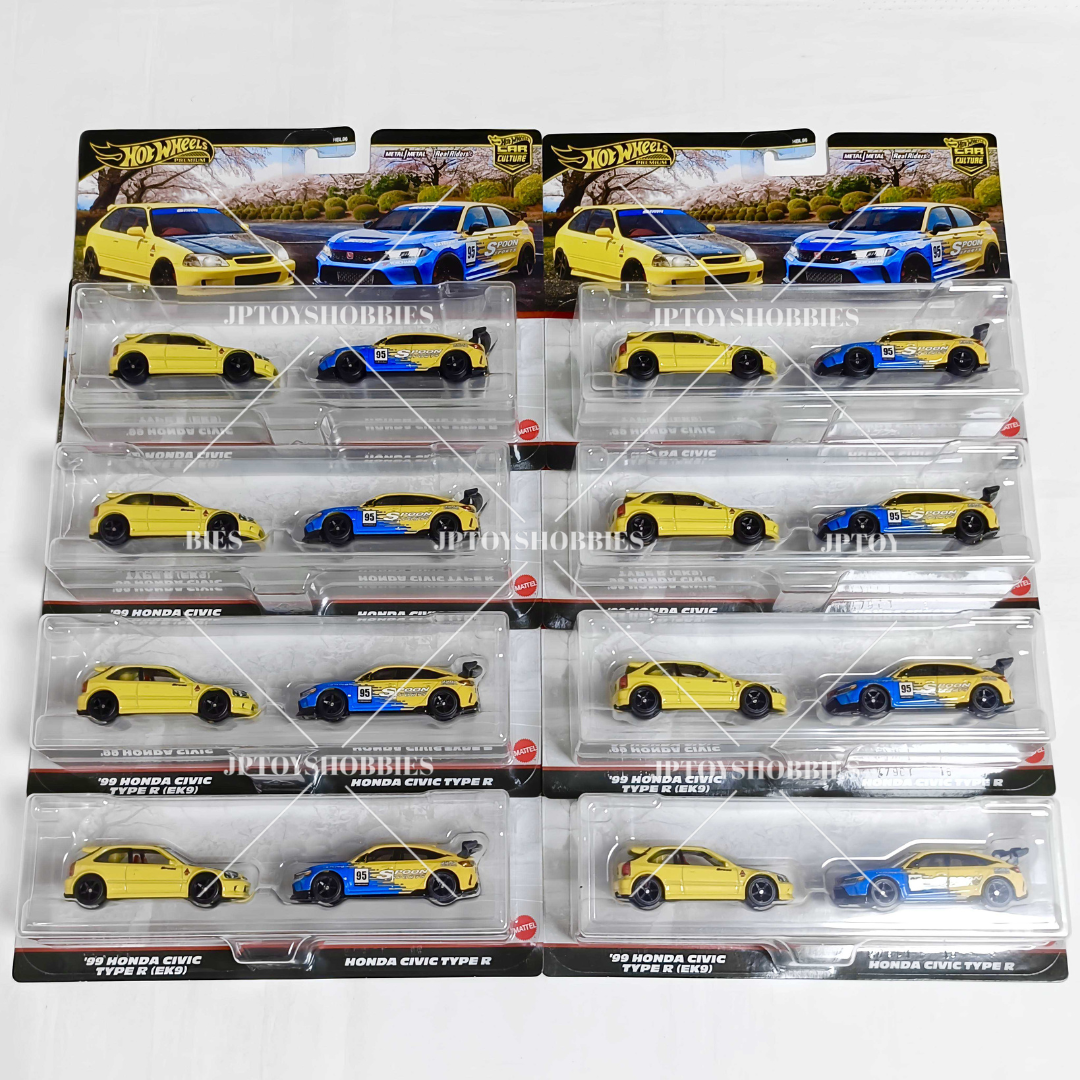 Hot Wheels Premium Car Culture 2 Pack '99 Honda Civic Type R (EK9) / Honda Civic Type R【H2P023】