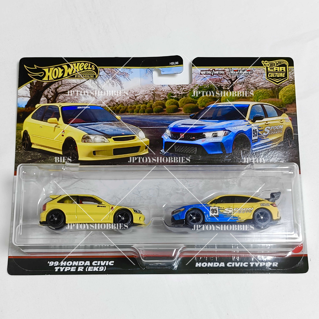Hot Wheels Premium Car Culture 2 Pack '99 Honda Civic Type R (EK9) / Honda Civic Type R【H2P023】