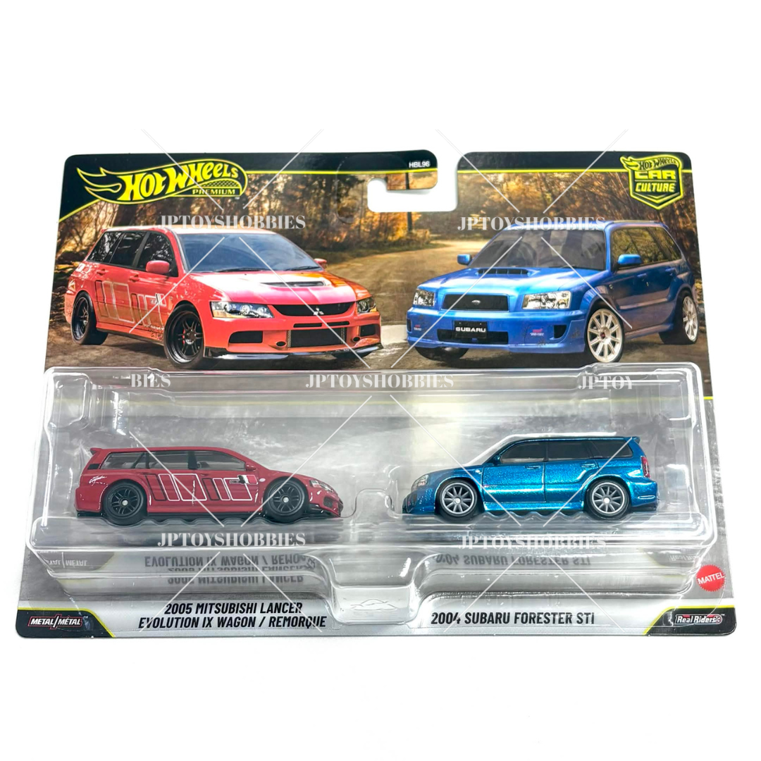 Hot Wheels Twin 2 Pack Lancer Evolution IX Wagon 04 Subaru Forester STI【H2P031】