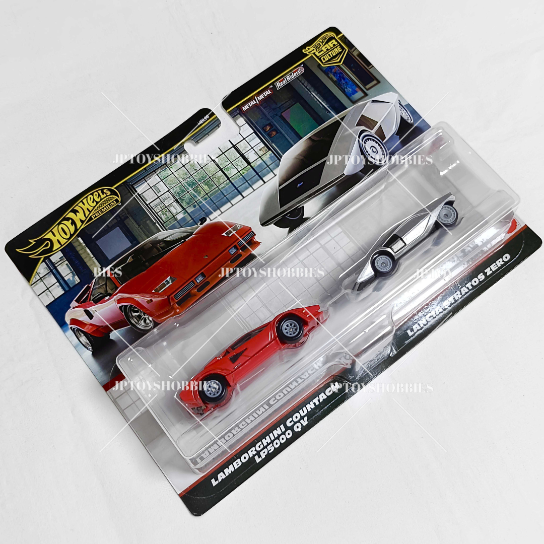 Hot Wheels Premium Car Culture 2 Pack Lamborghini Countach LP5000 QV/Lancia Stratos Zero【H2P024】