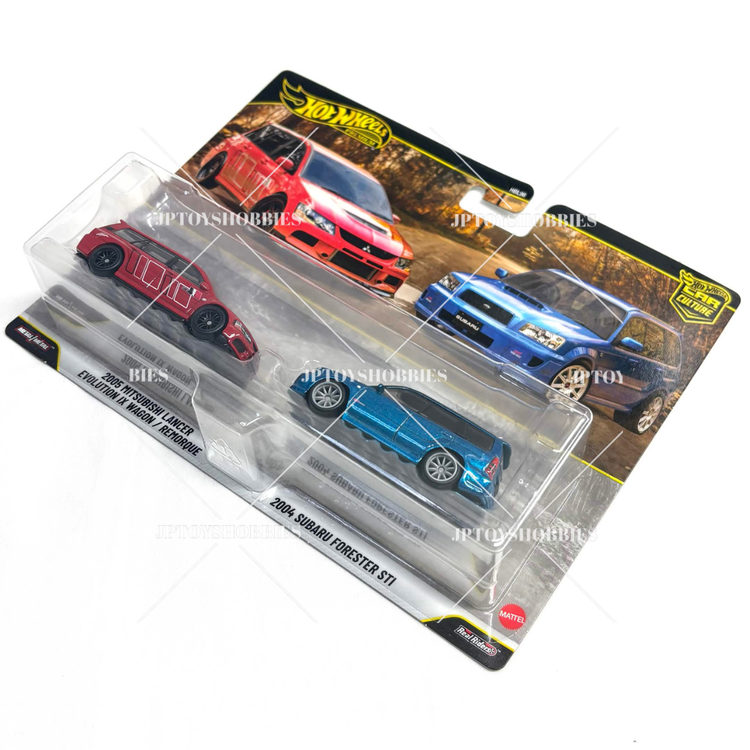 Hot Wheels Twin 2 Pack Lancer Evolution IX Wagon 04 Subaru Forester STI【H2P031】