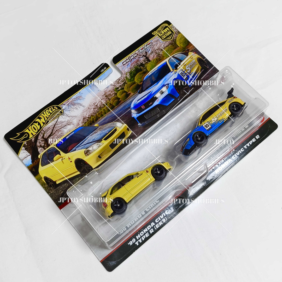 Hot Wheels Premium Car Culture 2 Pack '99 Honda Civic Type R (EK9) / Honda Civic Type R【H2P023】