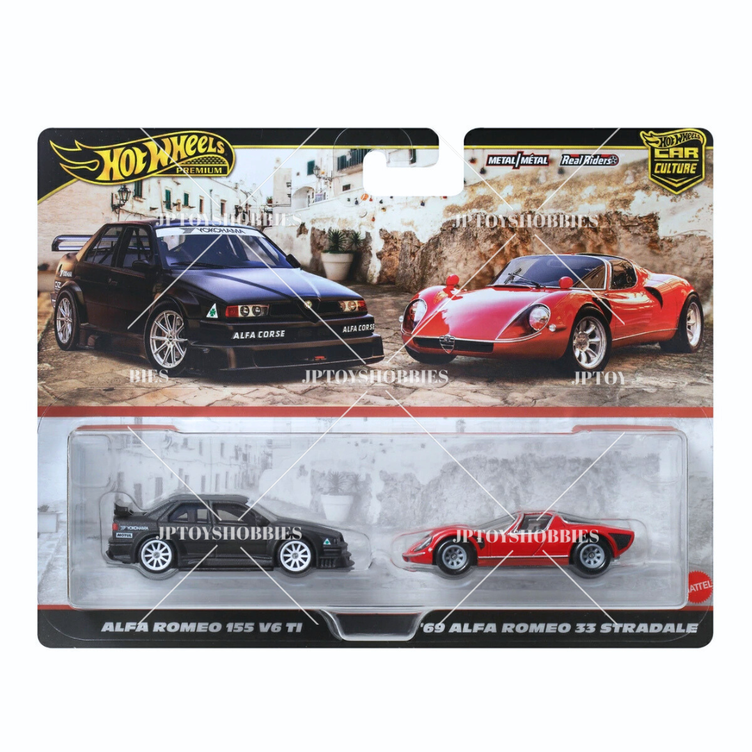 PSL 2025 Hot Wheels Premium Car Culture 2 Pack Alfa Romeo 155 V6 TI / '69 Alfa Romeo 33 Stradale【H2P029】