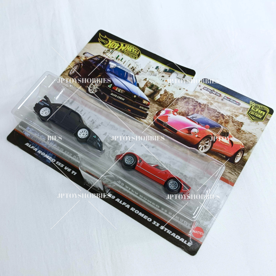 Hot Wheels Premium Car Culture 2 Pack Alfa Romeo 155 V6 TI / '69 Alfa Romeo 33 Stradale【H2P029】