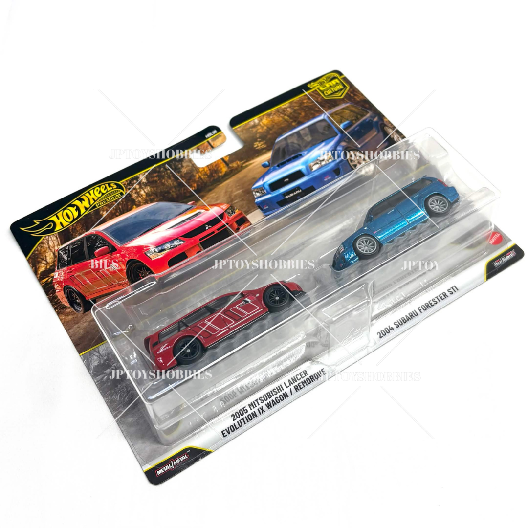 Hot Wheels Twin 2 Pack Lancer Evolution IX Wagon 04 Subaru Forester STI【H2P031】