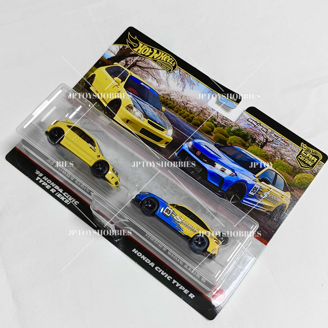 Hot Wheels Premium Car Culture 2 Pack '99 Honda Civic Type R (EK9) / Honda Civic Type R【H2P023】