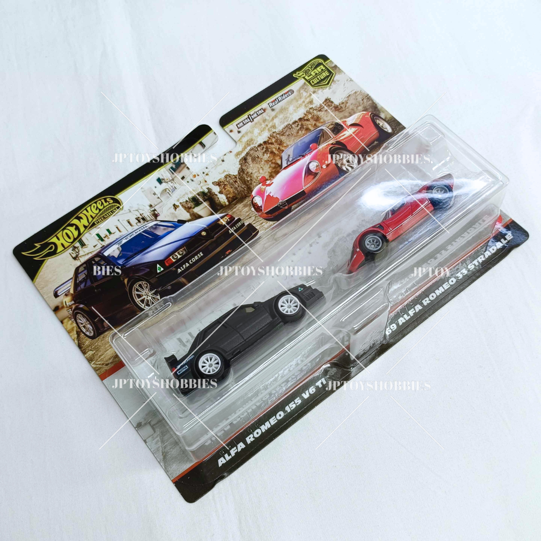 Hot Wheels Premium Car Culture 2 Pack Alfa Romeo 155 V6 TI / '69 Alfa Romeo 33 Stradale【H2P029】
