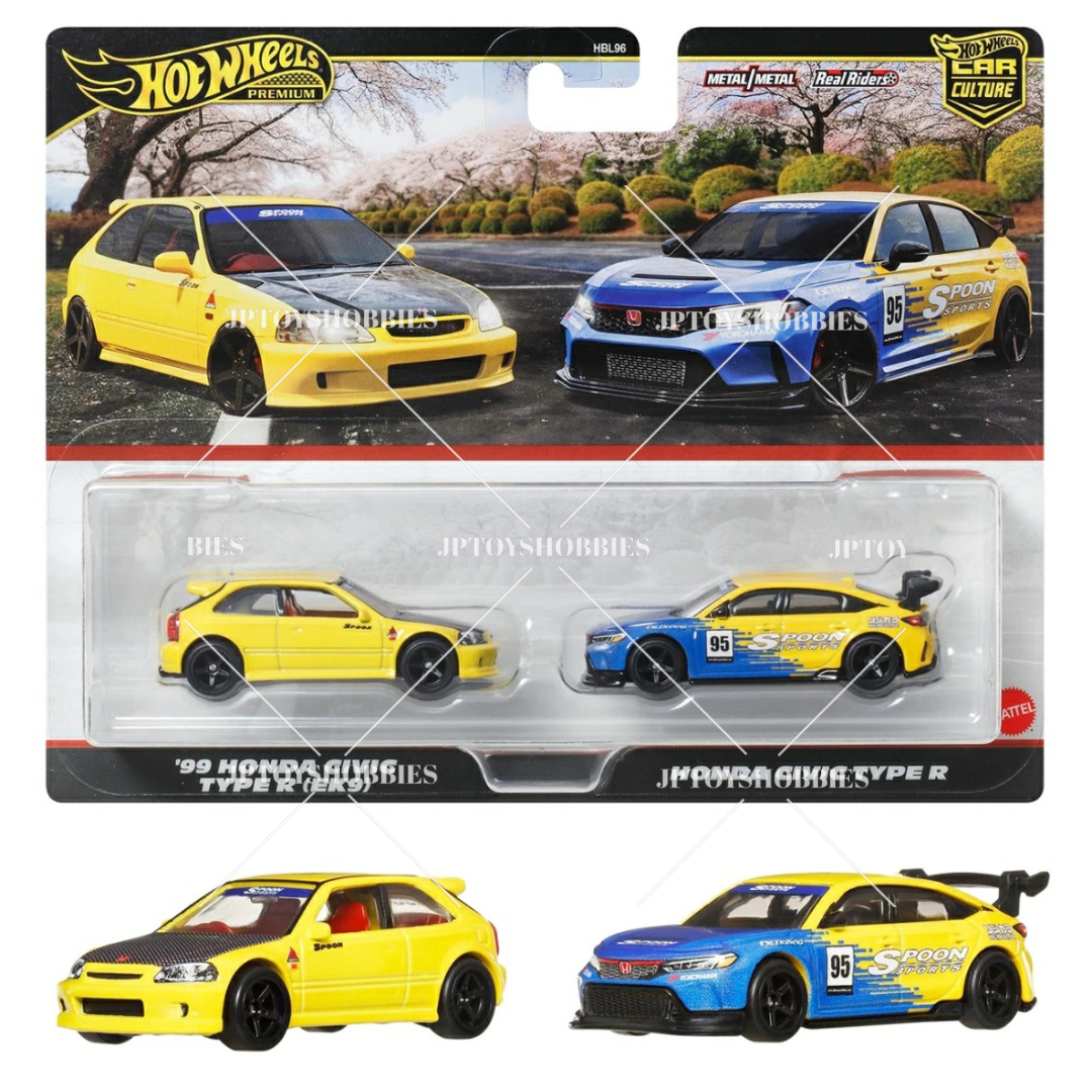 PSL 2025 Hot Wheels Premium Car Culture 2 Pack '99 Honda Civic Type R (EK9) / Honda Civic Type R【H2P023】