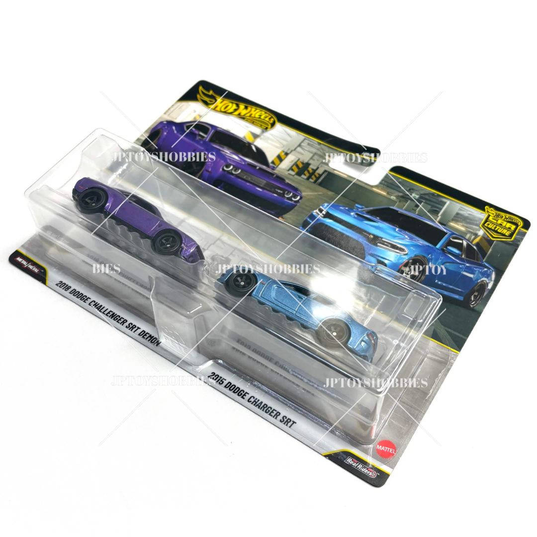 Hot Wheels 2 Pack 18 Dodge Challenger SRT Demon 15 Dodge Charger SRT【H2P032】