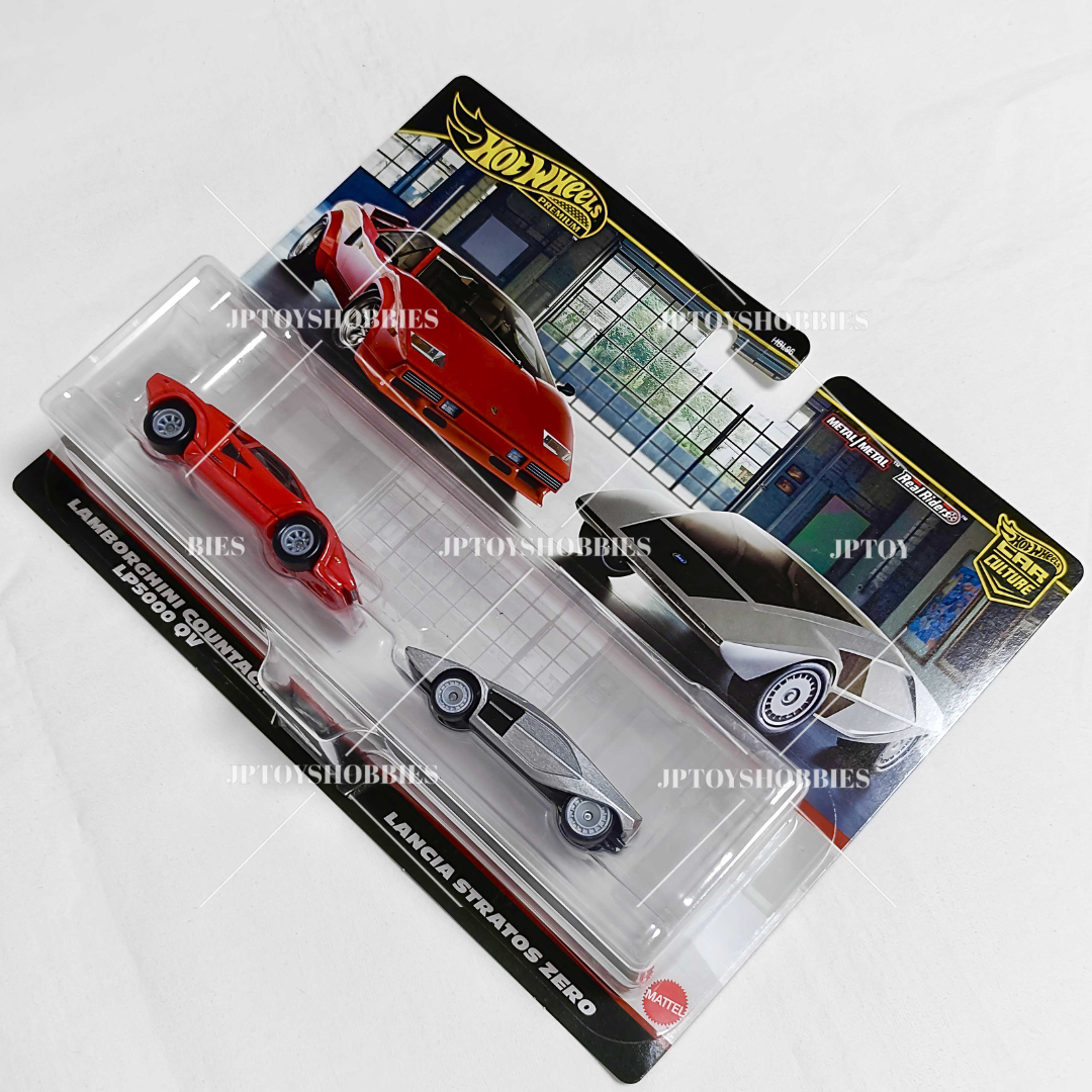Hot Wheels Premium Car Culture 2 Pack Lamborghini Countach LP5000 QV/Lancia Stratos Zero【H2P024】