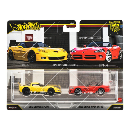 PRE-ORDER Hot Wheels Premium 2 Pack 2012 Corvette Z06 / 2003 Dodge Viper SRT-10【H2P038】