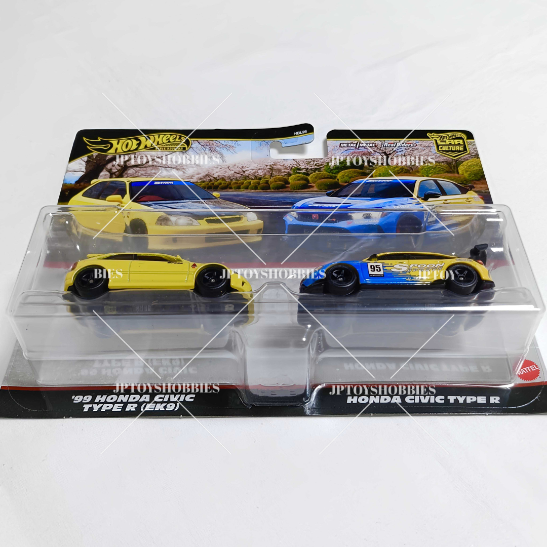 Hot Wheels Premium Car Culture 2 Pack '99 Honda Civic Type R (EK9) / Honda Civic Type R【H2P023】