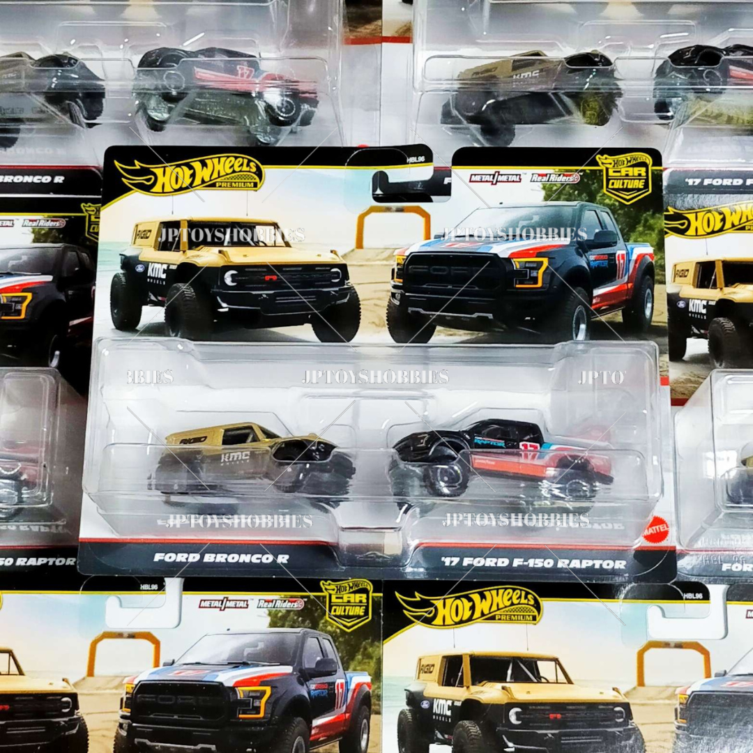 Hot Wheels Premium 2 Pack Ford Bronco R / '17 Ford F-150 Raptor【H2P011】